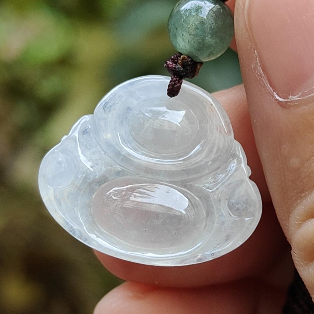 New Arrival Sg Local Seller - Natural Type A Jadeite Jade crafted as Milo Buddha Pendant certificate weighs 3.76 grams, measurement 18.6 * 22.3 * 6.2 mm (pendant352) Yi Pin Qian Jadeites Jade Jewelry ~Your Precious Quintessential ~ Singapore