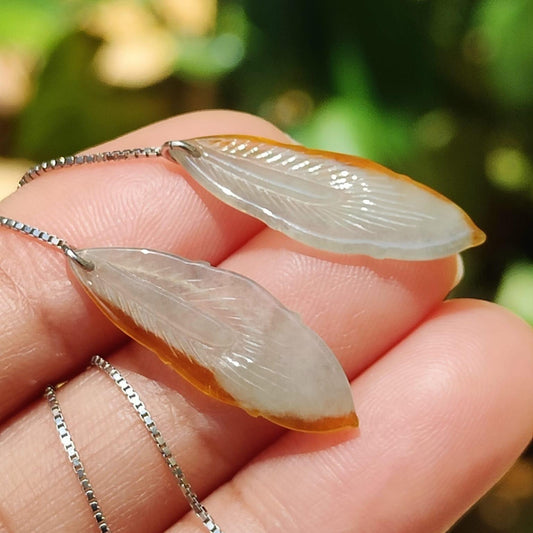 Metal Energy Feather Earrings 🌀- Celestial Balance (Sku: s925es3) Yi Pin Qian Jadeites Jade Jewelry ~Your Precious Quintessential ~ Singapore