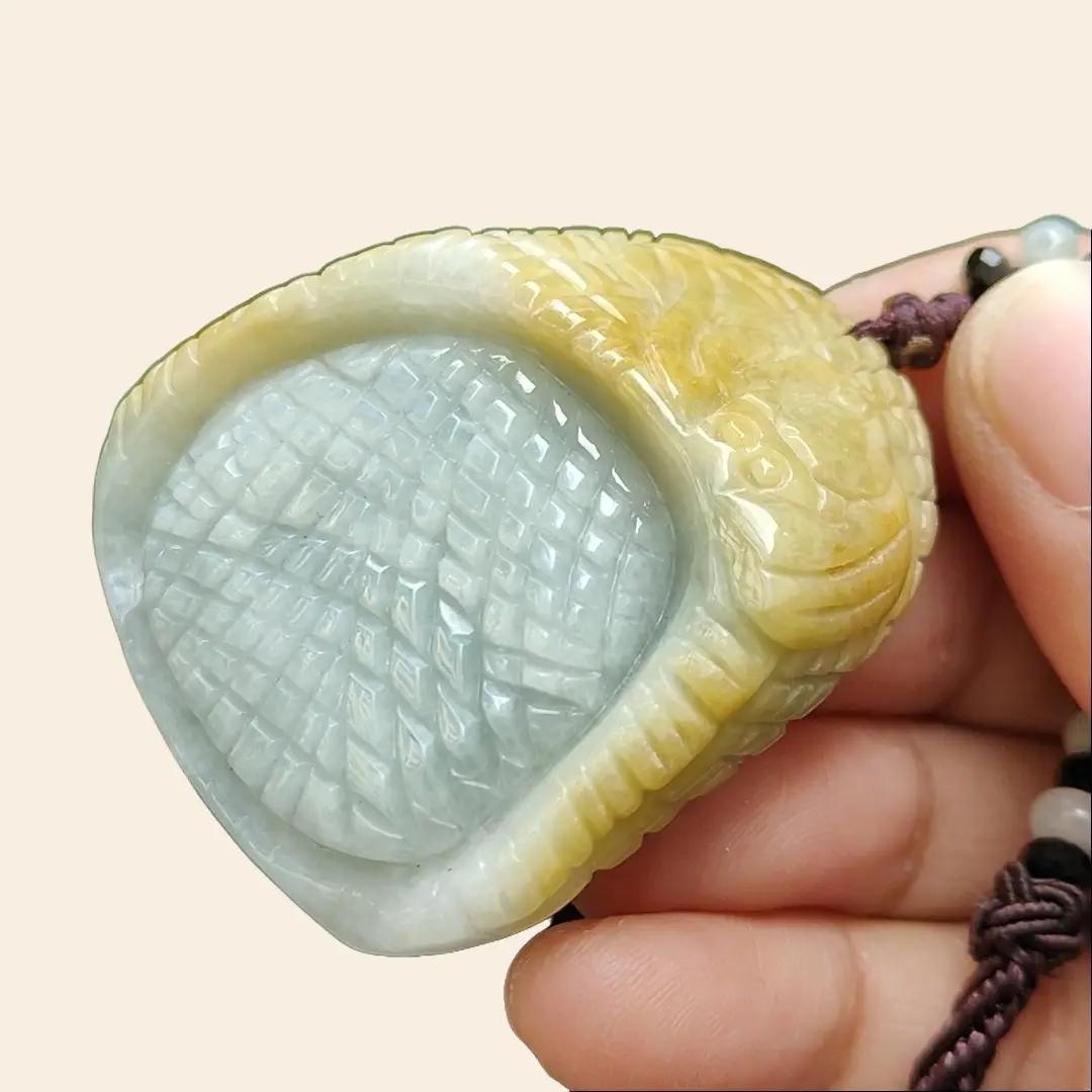 Crafted as Drips of dried millet (lots of rice) on Natural Type A Jadeite Jade as Pendant, certificate weighs 48.4 grams, measurement 46 * 40 * 15.8 mm (pendant 337) Yi Pin Qian Jadeites Jade Jewelry ~Your Precious Quintessential ~ Singapore