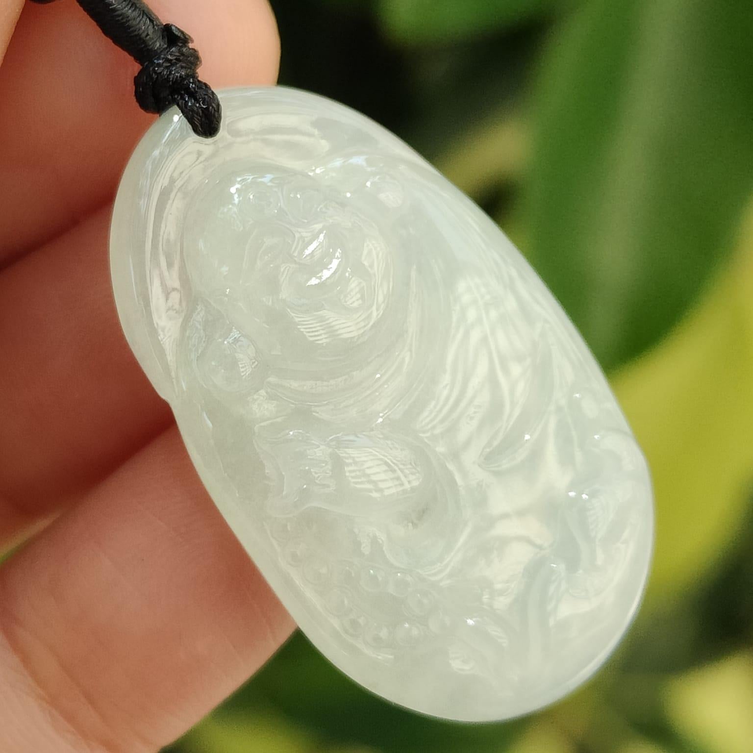 Wood Element Jade Buddha - Growth & Compassion Carved in Stone (Sku: pendant423) Yi Pin Qian Jadeites Jade Jewelry ~Your Precious Quintessential ~ Singapore