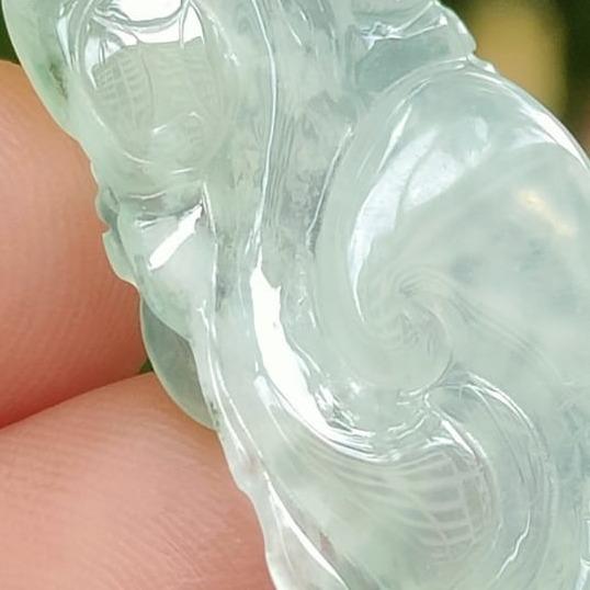 Icy Phoenix & Ruyi Jadeite Pendant – Five Elements Harmony, Certified Type A Jade, Heirloom-Quality (Sku: pendant402) Yi Pin Qian Jadeites Jade Jewelry ~Your Precious Quintessential ~ Singapore