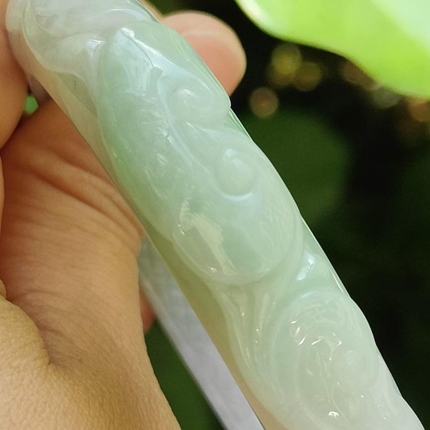 "Whispers of Nature" Dual-Colored Jadeite Bangle – Harmony in Every Hue (Sku: bangle31) Yi Pin Qian Jadeites Jade Jewelry ~Your Precious Quintessential ~ Singapore