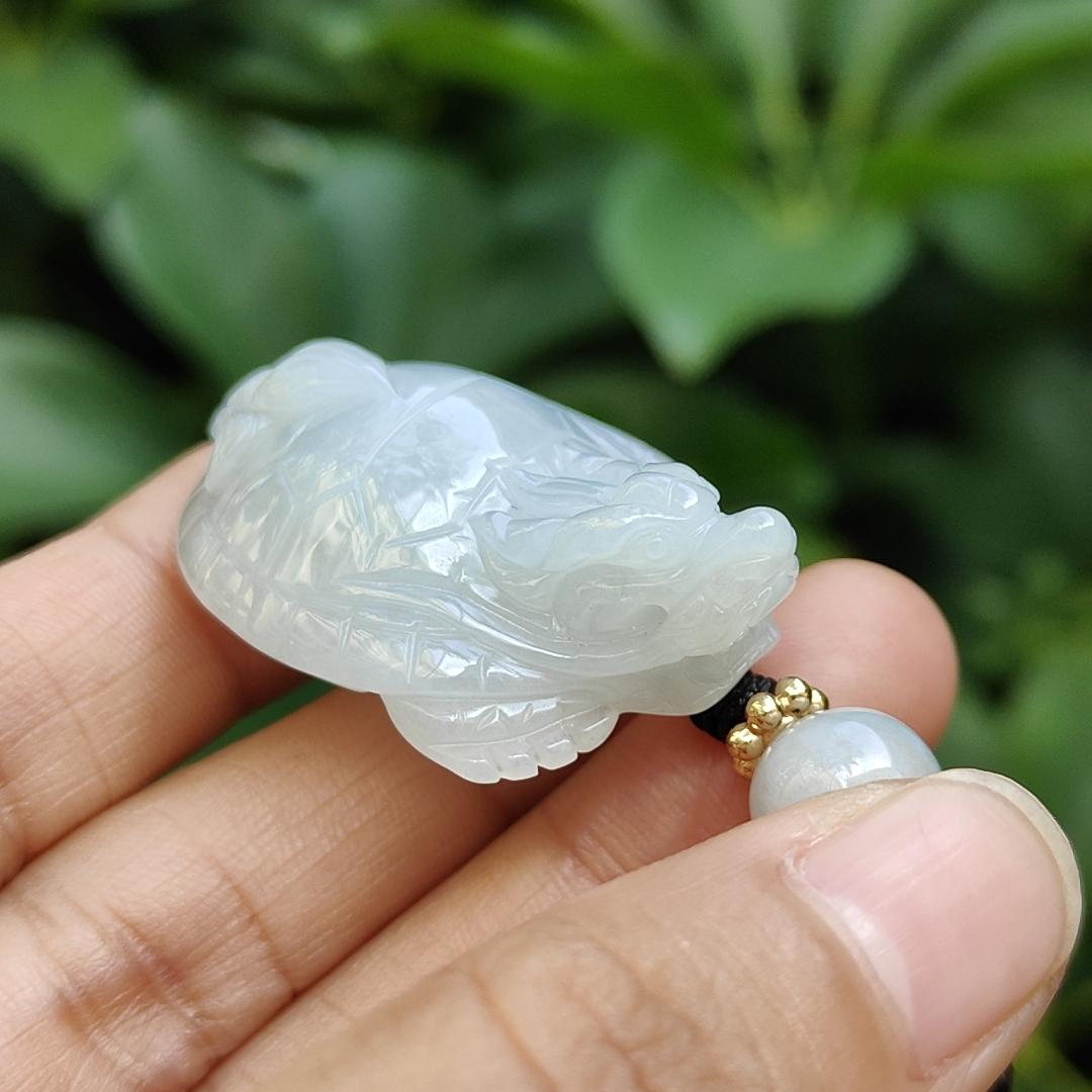 Local SG New Arrival Dragon Turtle crafted with Burmese Natural Type A Jadeite Jade as Pendant Necklace, certificate weighs 17.62 grams, measurement 38 * 26.1 * 12.8 mm (pendant319) Yi Pin Qian Jadeites Jade Jewelry ~Your Precious Quintessential ~ Singapore
