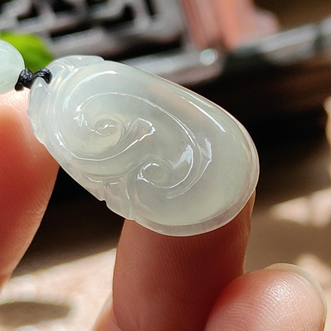 Crafted as Ruyi Pendant on Natural Type A Jadeite Jade certificate weighs 2.86 grams, measurement 24.6 * 15.1 * 4.3 mm (pendant376) Yi Pin Qian Jadeites Jade Jewelry ~Your Precious Quintessential ~ Singapore