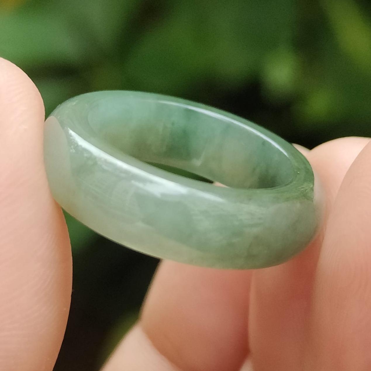 Wood Element Harmony Ring - Natural Type A Jadeite Jade Unisex Band (Sku: ring16) Yi Pin Qian Jadeites Jade Jewelry ~Your Precious Quintessential ~ Singapore