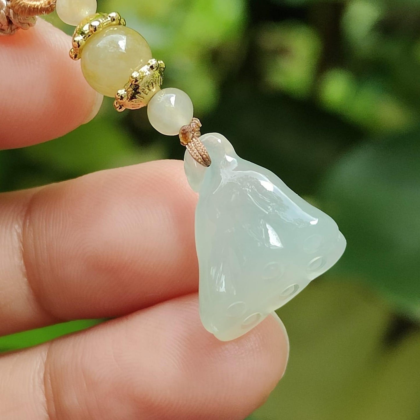 🌱 Natural Type A Jadeite Jade Lotus Pod Pendant 🔥 | Energy Aligned for Singapore’s Urban Spirit (Sku: pendant450)