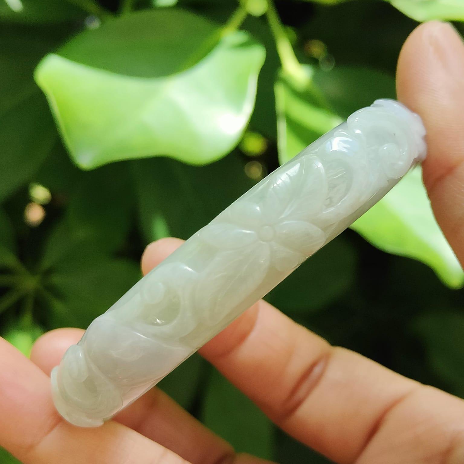 "Whispers of Nature" Dual-Colored Jadeite Bangle – Harmony in Every Hue (Sku: bangle31) Yi Pin Qian Jadeites Jade Jewelry ~Your Precious Quintessential ~ Singapore