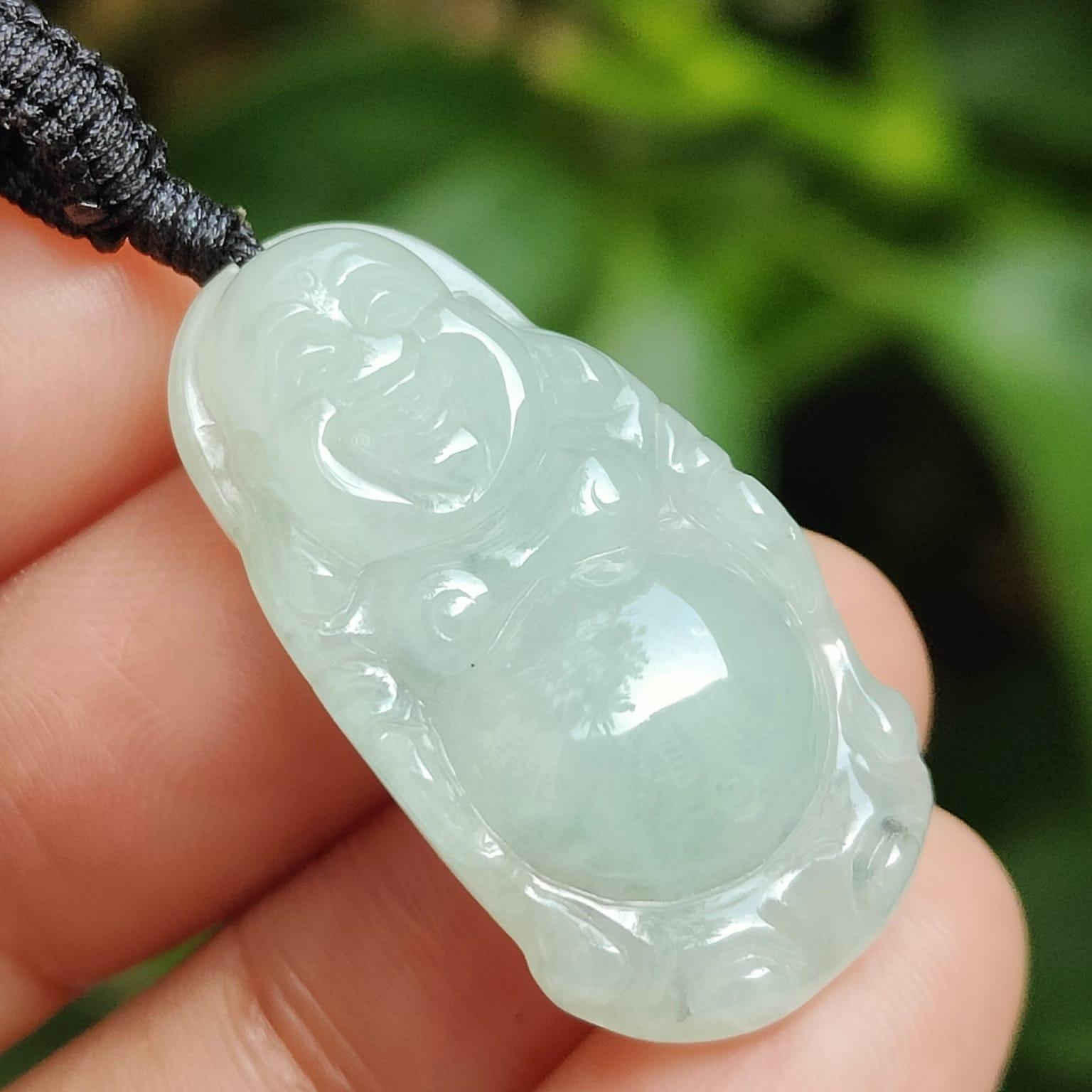 Wood Energy Buddha Pendant 🌱- Laughing Harmony (Sku: pendant431) Yi Pin Qian Jadeites Jade Jewelry ~Your Precious Quintessential ~ Singapore