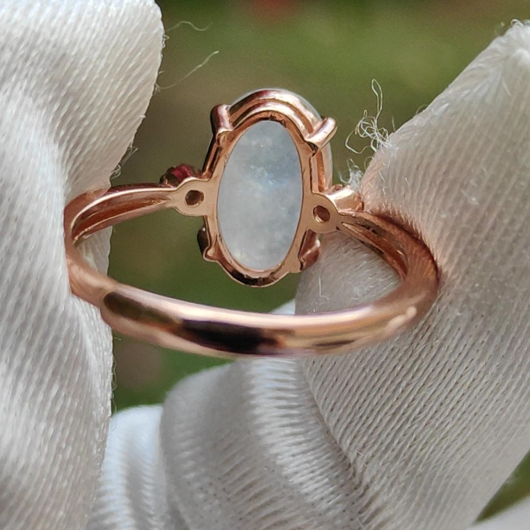Quality Icy Natural Type A Jadeite Jade crafted with shape of oval as cabochon set on S925 adjustable as Ring, BIC labs approved certificate weighs 2.18 grams, measurement 11.3 * 7.3 * 3.6mm (s925ring13) Yi Pin Qian