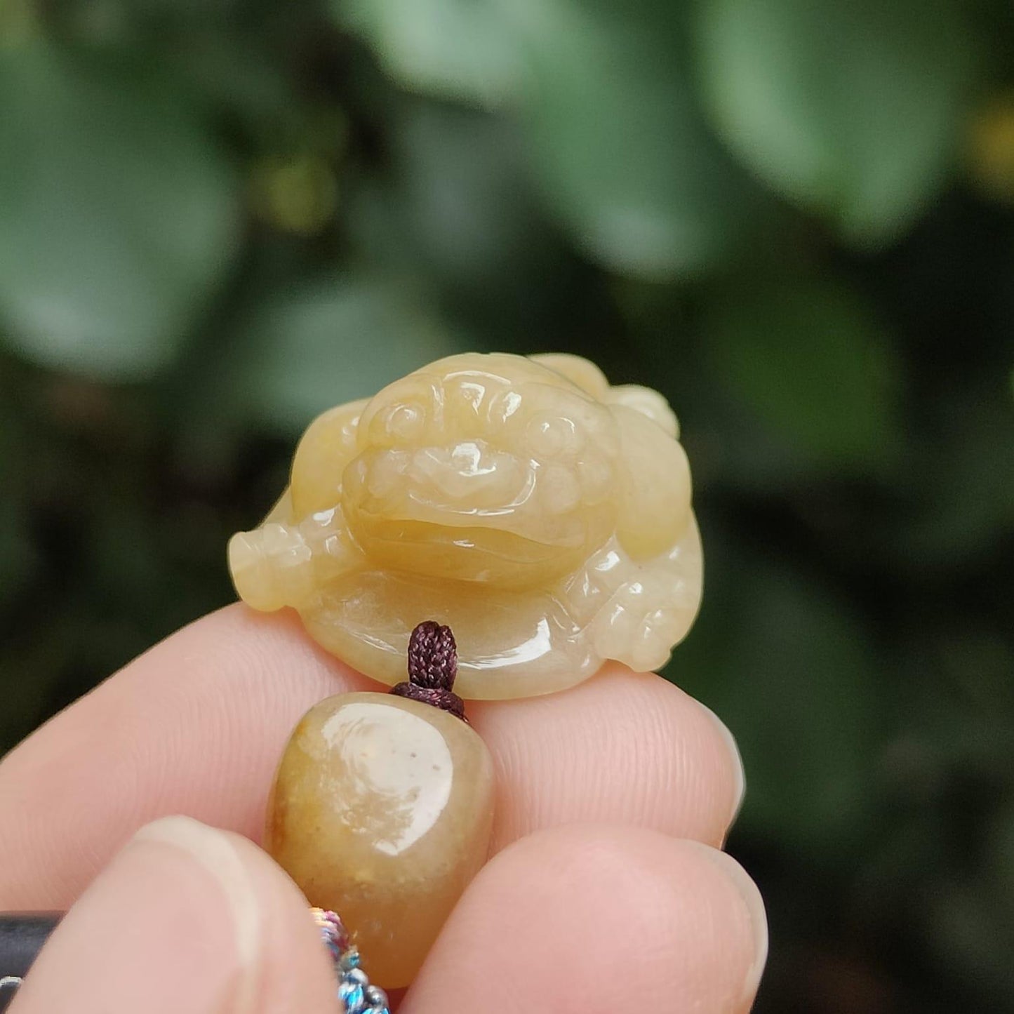 Just Arrived SG Local Seller - Yellow with Green patch Natural Type A Jadeite Jade crafted as Three Legs Toad Pendant certificate weighs 5.17 grams, measurement 22 * 19.5 * 11.3 mm (pendant333) Yi Pin Qian Jadeites Jade Jewelry ~Your Precious Quintessential ~ Singapore