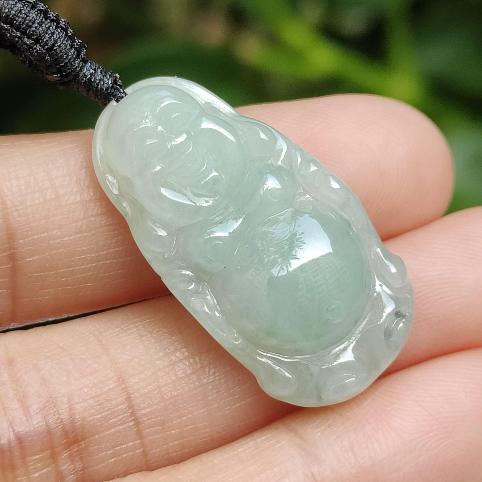 Wood Energy Buddha Pendant 🌱- Laughing Harmony (Sku: pendant431) Yi Pin Qian Jadeites Jade Jewelry ~Your Precious Quintessential ~ Singapore