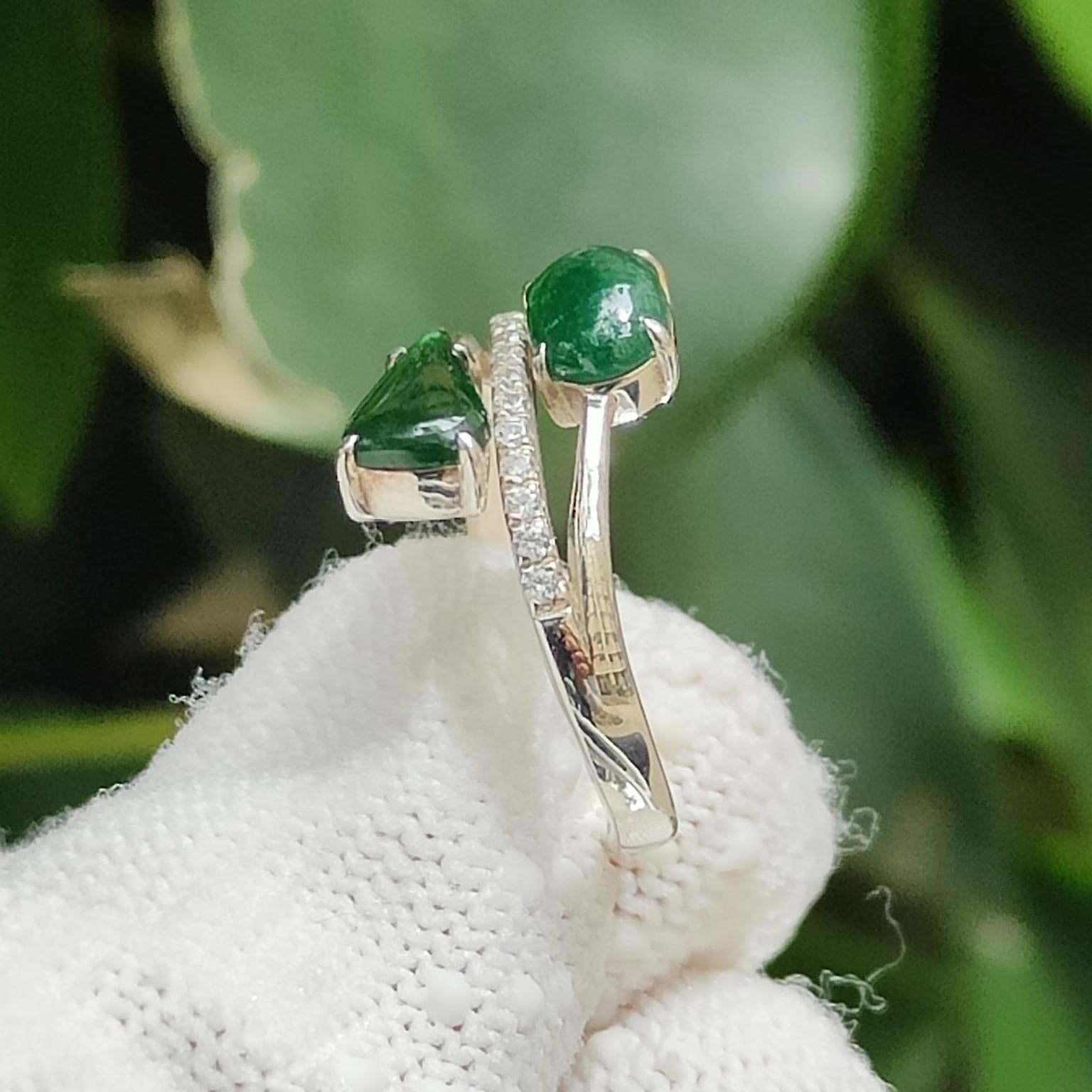 Water Element Jade Ring 💧- Deep Forest Energy (Sku: s925ring32) Yi Pin Qian Jadeites Jade Jewelry ~Your Precious Quintessential ~ Singapore