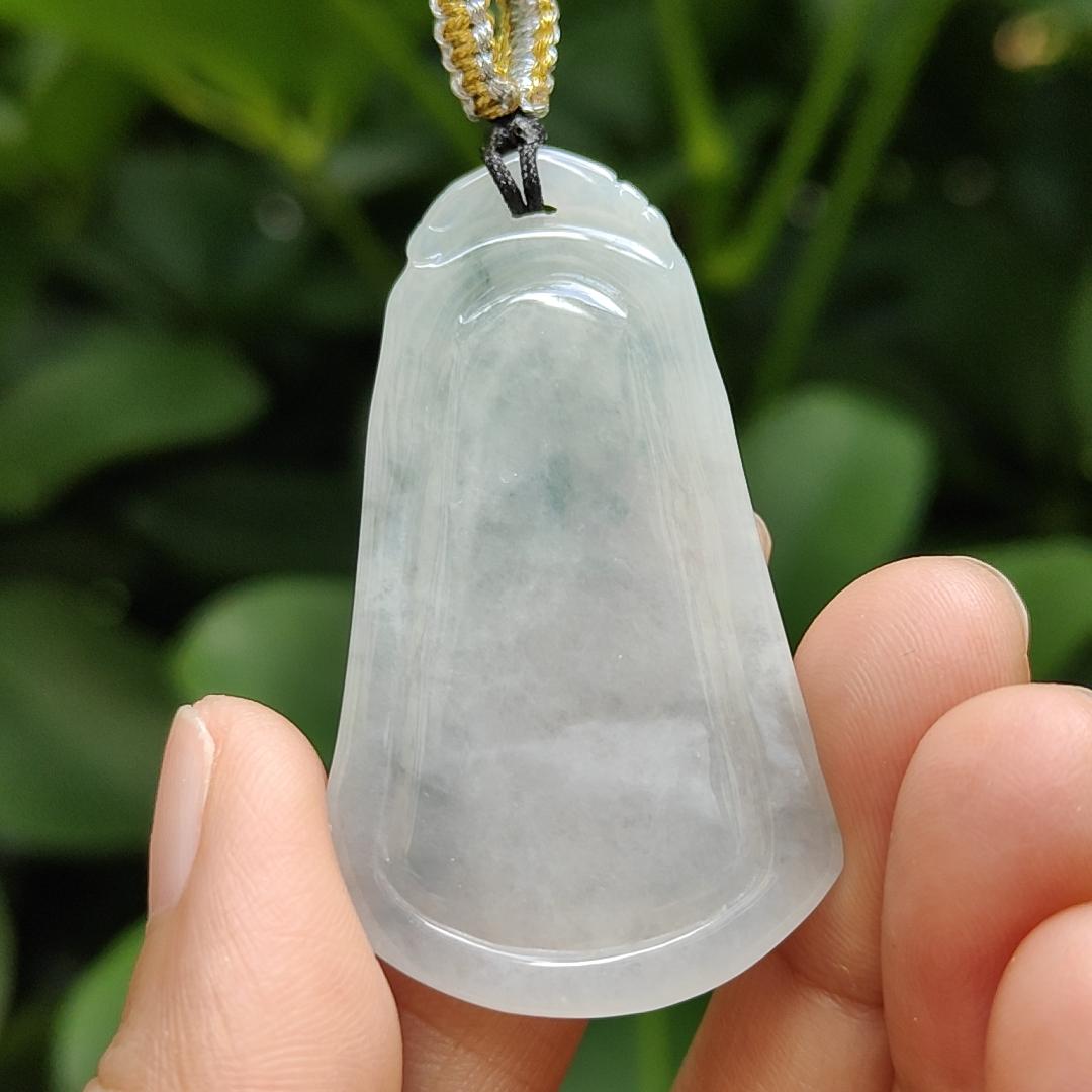 Latest Added SG Seller - Crafted as Scenery on Natural Type A Jadeite Jade, White with Light Green Hue as Pendant, certificate weighs 11.07 grams, measurement 48.3 * 27.9 * 4.8 mm (pendant331) Yi Pin Qian Jadeites Jade Jewelry ~Your Precious Quintessential ~ Singapore