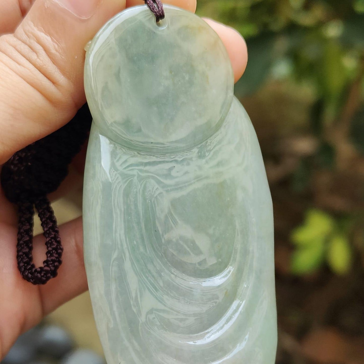 Laughing Buddha Jadeite Carving – Symbol of Joy & Fortune, Natural Type A (Certified 920770030646 SKU: pendant401) Yi Pin Qian Jadeites Jade Jewelry ~Your Precious Quintessential ~ Singapore