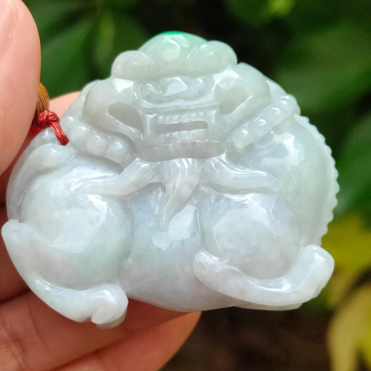 Guardian Pixiu Hand Carving – Five Elements Energy, Vintage Jadeite, Certified Type A (Sku: Hand10) Yi Pin Qian Jadeites Jade Jewelry ~Your Precious Quintessential ~ Singapore