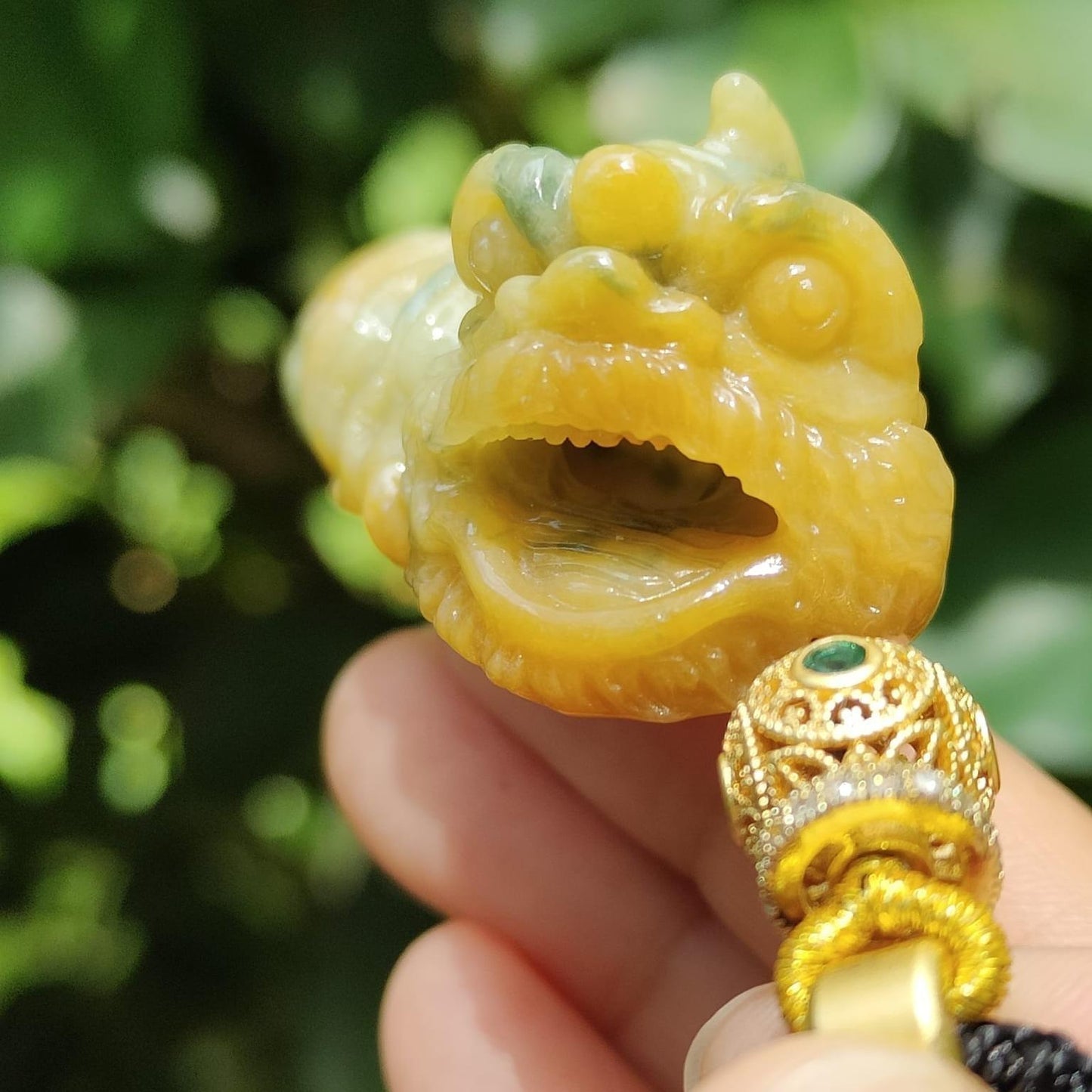 🔥 Natural Type A Jadeite Awakening Lion Pendant 🌱🪨 – Decision-Making Energy & Wealth Attraction (Sku: pendant452)