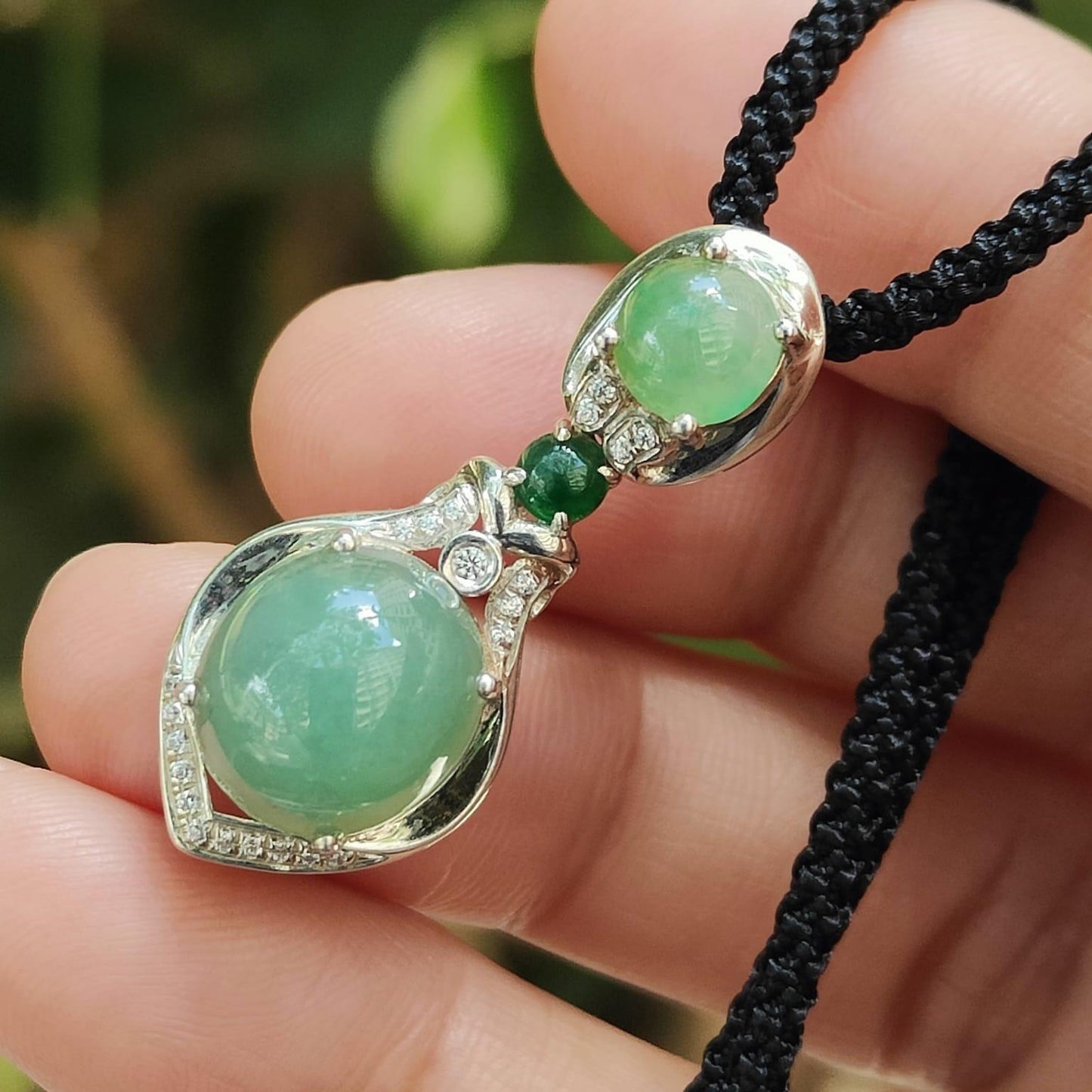 Wood & Water Jadeite Career Pendant - Professional Qi Accelerator (Sku: s925p11) Yi Pin Qian Jadeites Jade Jewelry ~Your Precious Quintessential ~ Singapore