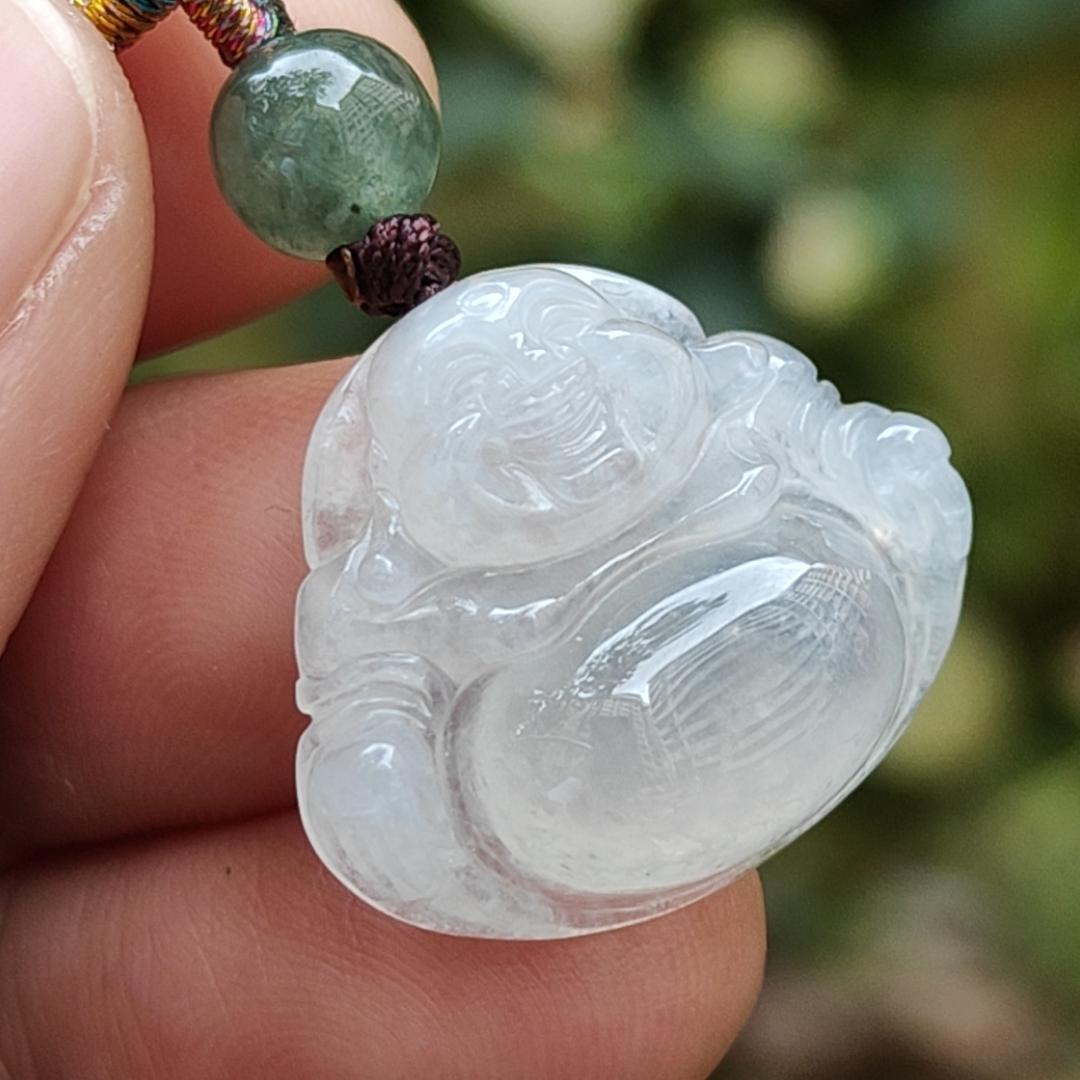 New Arrival Sg Local Seller - Natural Type A Jadeite Jade crafted as Milo Buddha Pendant certificate weighs 3.76 grams, measurement 18.6 * 22.3 * 6.2 mm (pendant352) Yi Pin Qian Jadeites Jade Jewelry ~Your Precious Quintessential ~ Singapore