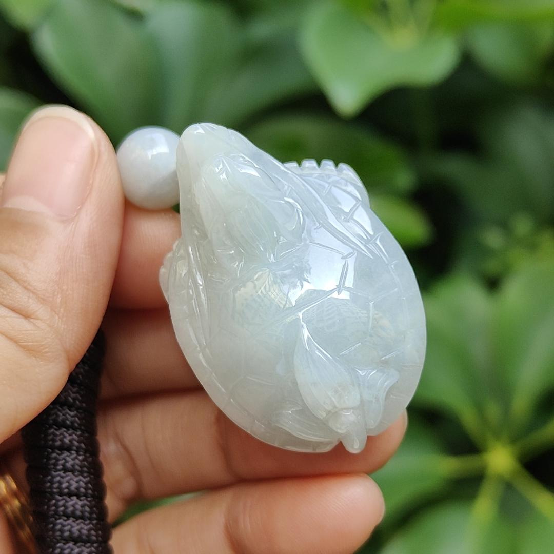 Local SG New Arrival Dragon Turtle crafted with Burmese Natural Type A Jadeite Jade as Pendant Necklace, certificate weighs 17.62 grams, measurement 38 * 26.1 * 12.8 mm (pendant319) Yi Pin Qian Jadeites Jade Jewelry ~Your Precious Quintessential ~ Singapore