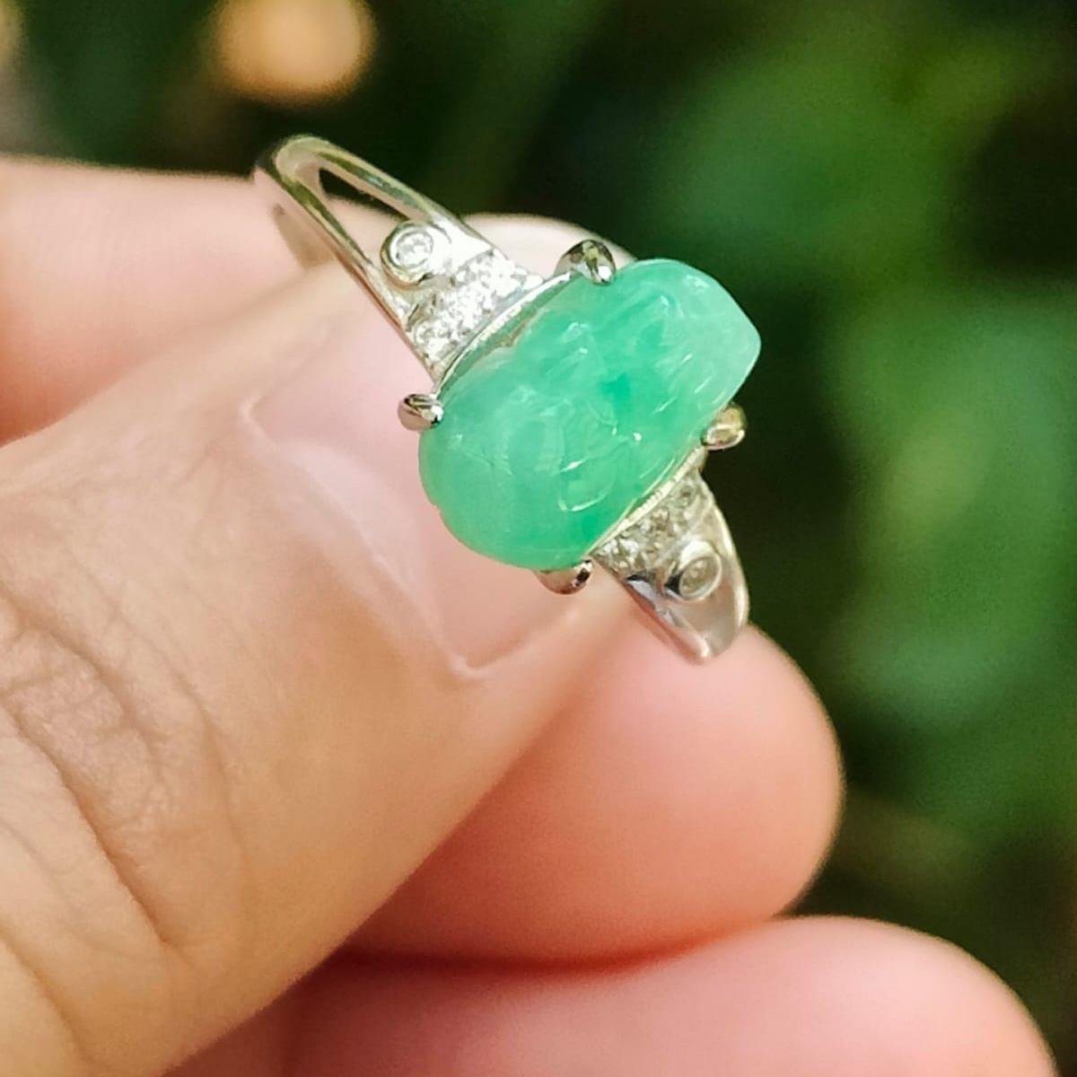 Wood Energy Pixiu Ring 🌱- Growth Catalyst (Sku: s925ring34) Yi Pin Qian Jadeites Jade Jewelry ~Your Precious Quintessential ~ Singapore
