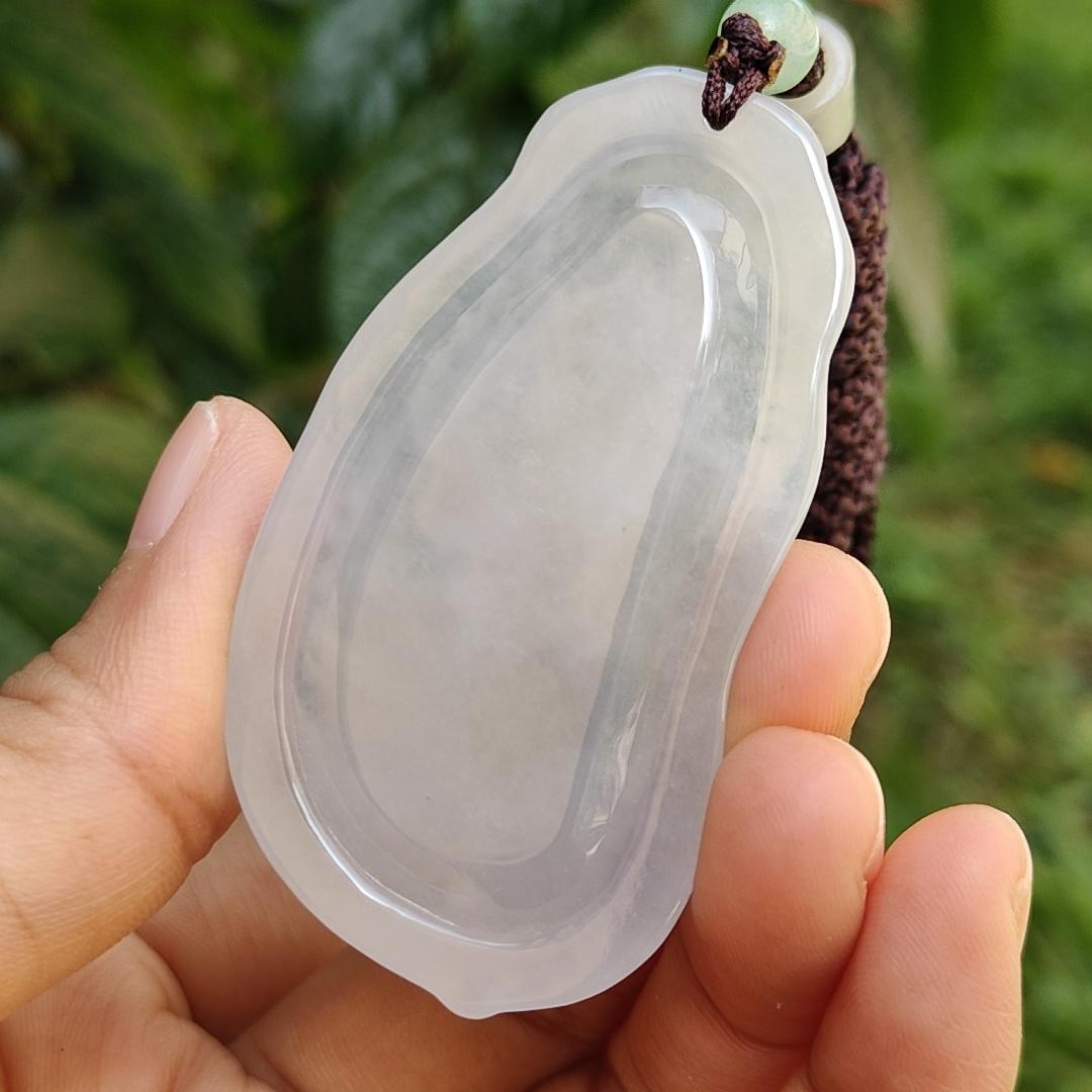 Semi Icy Rare Old School Natural Type A Jadeite Jade Pendant Necklace crafted as Manjushri Bodhisattva without Mount with certificate weigh 25.28 grams, 58 * 33.2 * 7.3 mm (pendant167) Yi Pin Qian