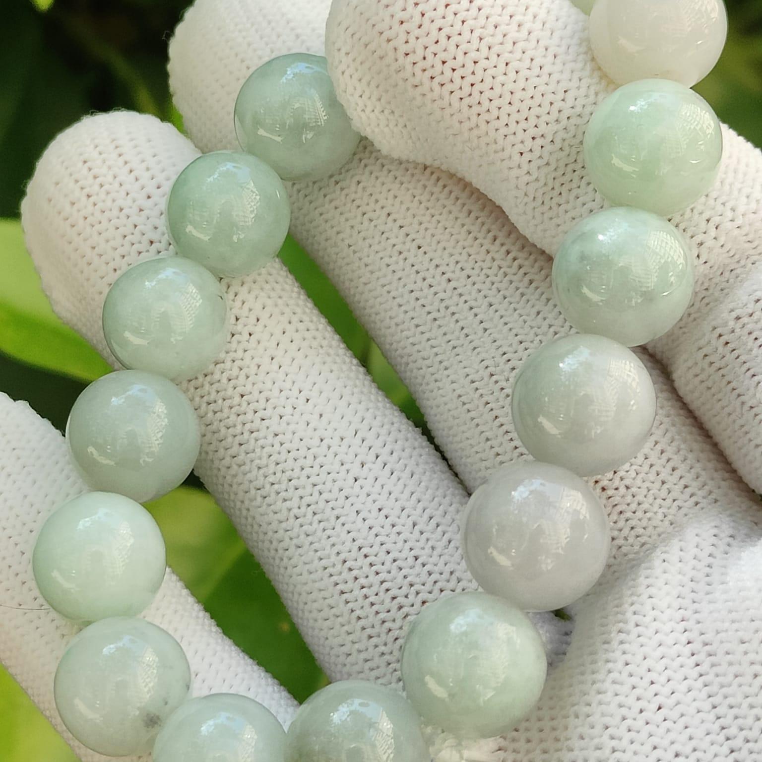 Water Lily Whisper - Natural Lavender-Green Jadeite Bracelet (Sku: bracelet48) Yi Pin Qian Jadeites Jade Jewelry ~Your Precious Quintessential ~ Singapore