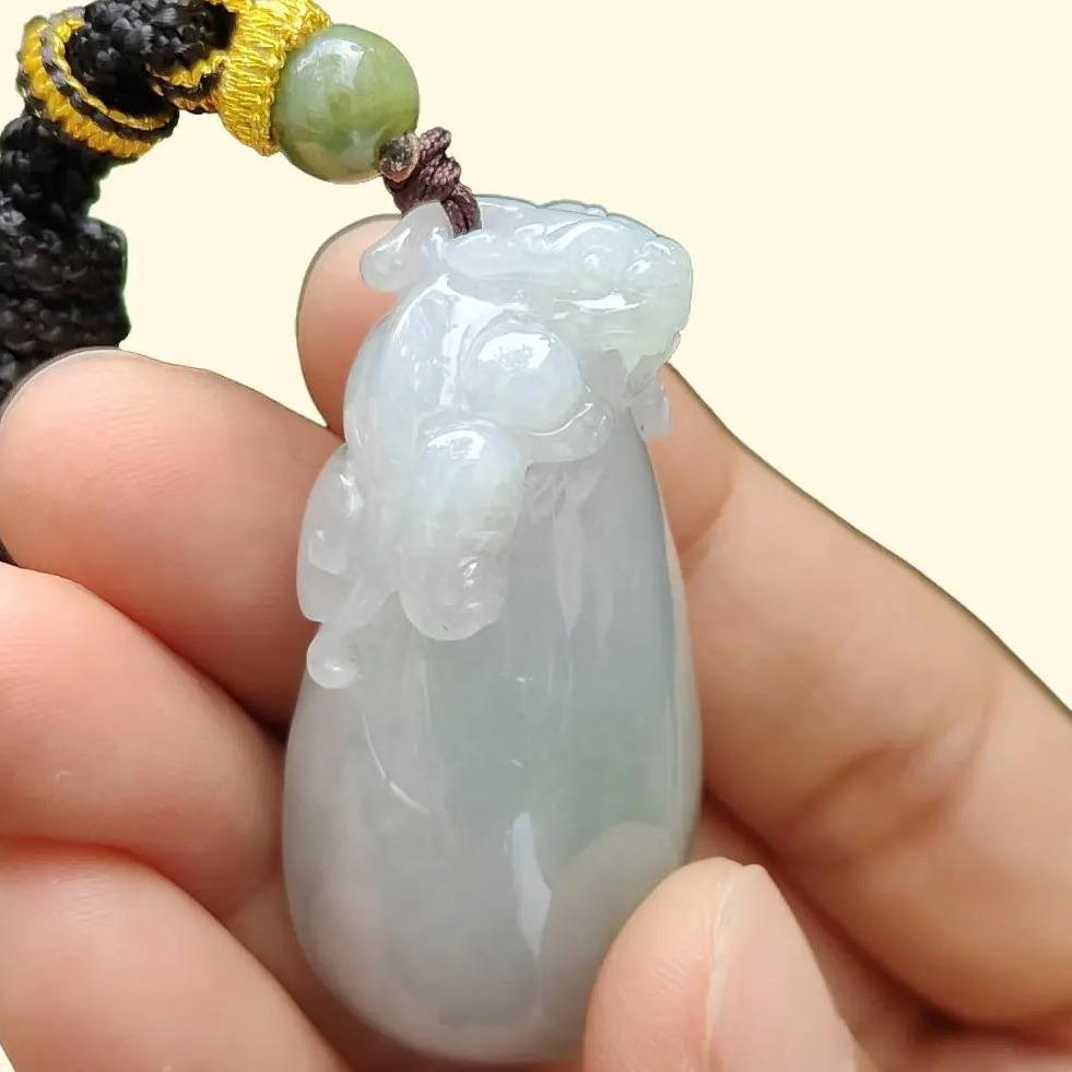 Crafted with Pixiu On Fuku Melon Burmese Natural Type A Jadeite Jade as Pendant, QIC labs approved certificate weighs 34.54 grams, measurement 47.3 * 22.2 * 16.5 mm (pendant315) Yi Pin Qian Jadeites Jade Jewelry ~Your Precious Quintessential ~ Singapore