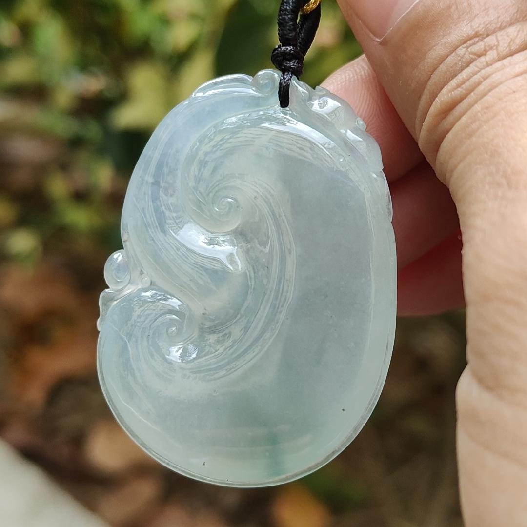 Premium Quality Icy Translucent Ruyi Pendant Natural Type A Jadeite Jade certificate weighs 25.87 grams, measurement 48.2 * 35.3 * 7.2 mm (pendant391) Yi Pin Qian Jadeites Jade Jewelry ~Your Precious Quintessential ~ Singapore