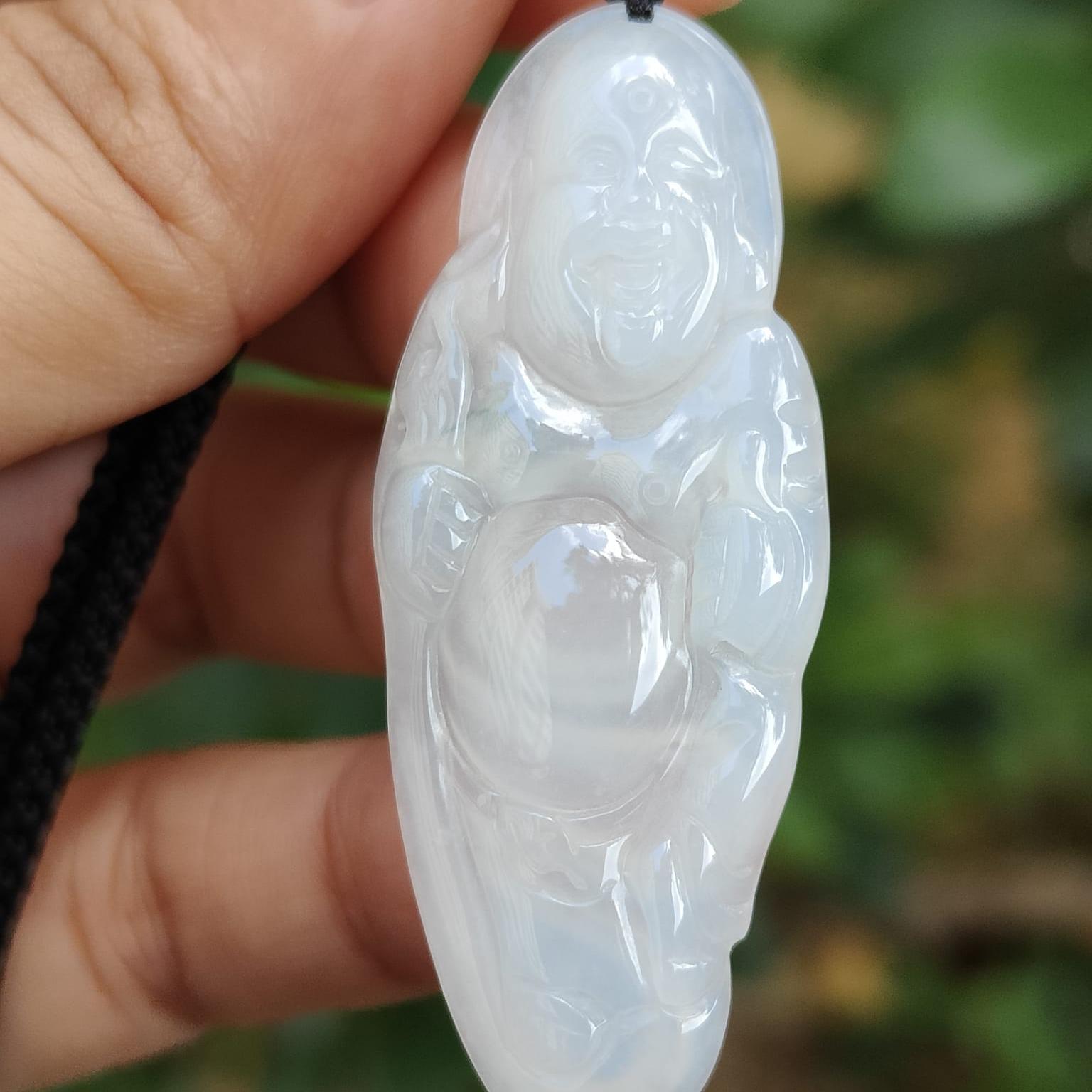 ❄️ Luminous Ice Buddha Pendant - Water's Clarity, Wood's Growth (Sku: pendant425) Yi Pin Qian Jadeites Jade Jewelry ~Your Precious Quintessential ~ Singapore