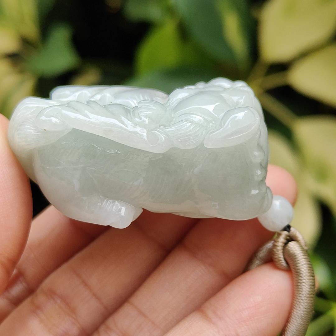 New arrival in SG - Flying Pixiu with movable ball in mouth crafted on Natural Jadeite Jade as Pendant with QIC labs approved certificate weighs 49.07 grams, measurement 45.8 * 23.2 * 19.7 mm (pendant322) Yi Pin Qian Jadeites Jade Jewelry ~Your Precious Quintessential ~ Singapore