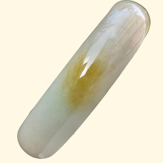 Very Rare Lemon-Yellow Patch Natural Type A Jadeite Jade crafted as Peace Bangle, certificate weighs 58.76 grams, measurement 15.3 * 7.1 * 56.4 mm (bangle9) Yi Pin Qian