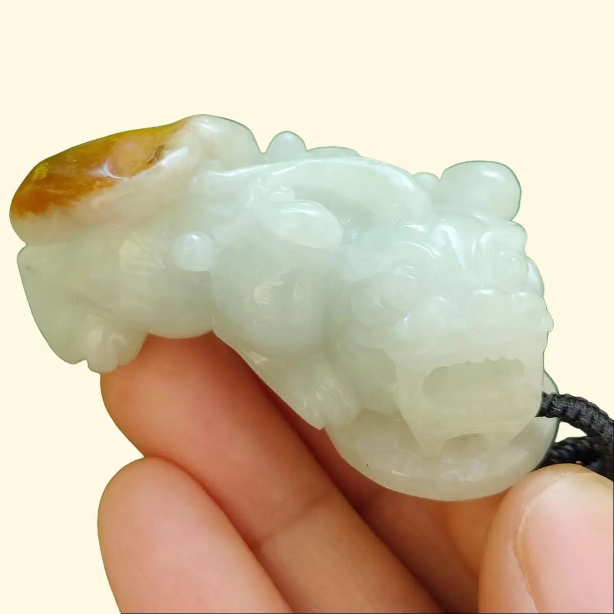 Pixiu Jadeite Carving – Wealth & Protection Symbol, Natural Type A (Certified 183318157 - SKU:pendant399) Yi Pin Qian Jadeites Jade Jewelry ~Your Precious Quintessential ~ Singapore