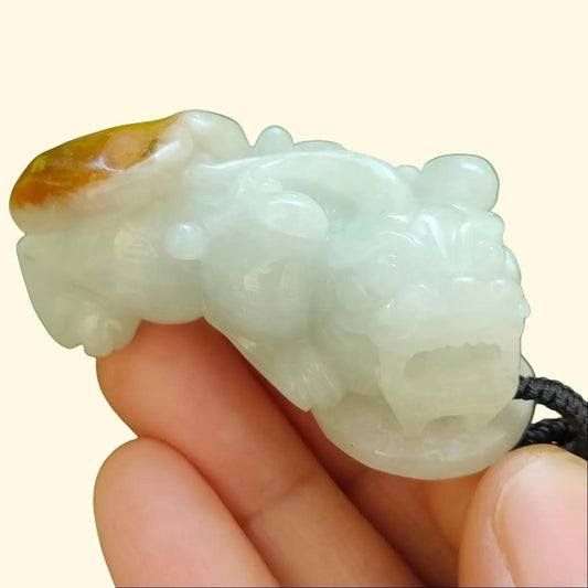 Pixiu Jadeite Carving – Wealth & Protection Symbol, Natural Type A (Certified 183318157 - SKU:pendant399) Yi Pin Qian Jadeites Jade Jewelry ~Your Precious Quintessential ~ Singapore