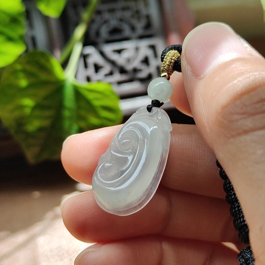 Crafted as Ruyi Pendant on Natural Type A Jadeite Jade certificate weighs 2.86 grams, measurement 24.6 * 15.1 * 4.3 mm (pendant376) Yi Pin Qian Jadeites Jade Jewelry ~Your Precious Quintessential ~ Singapore