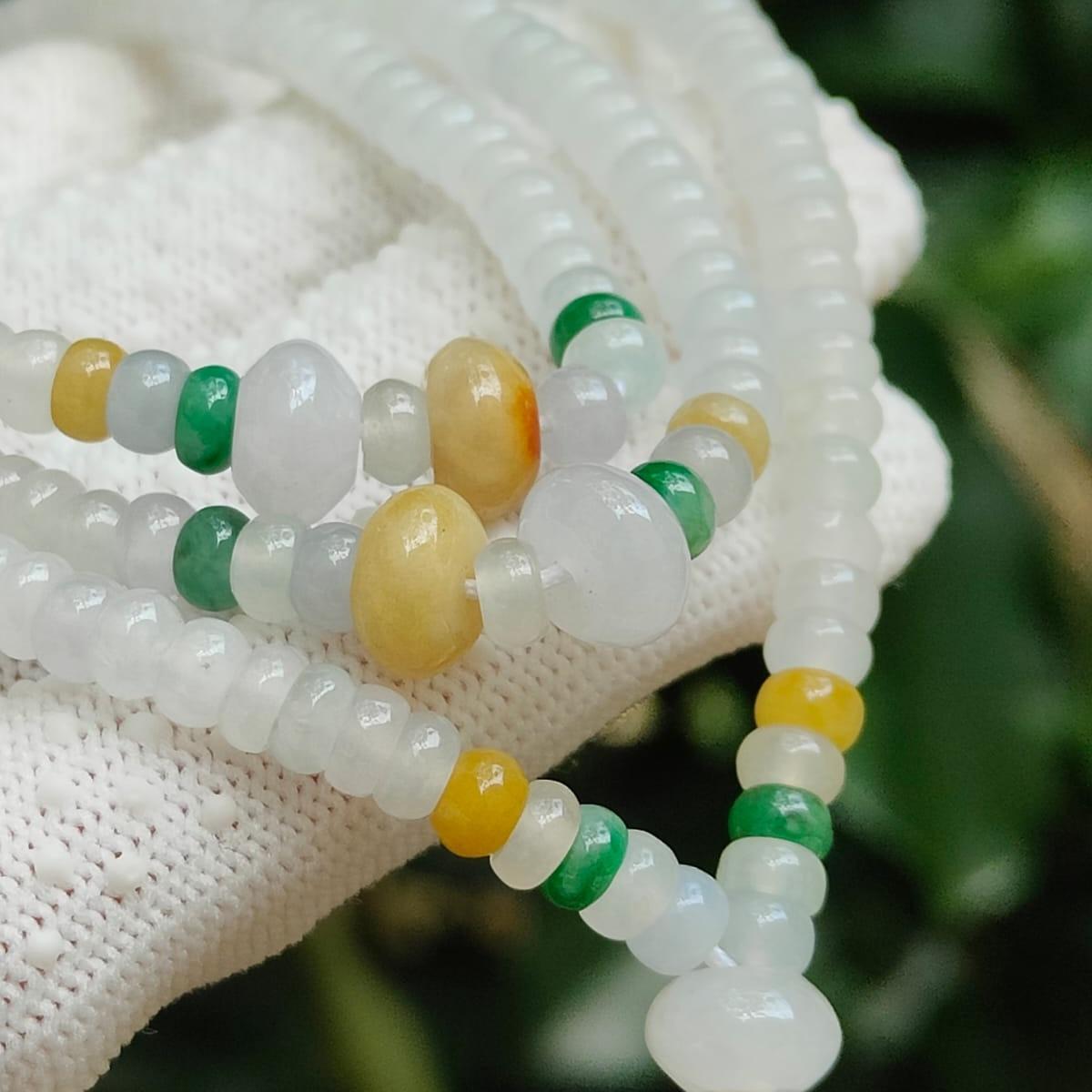Natural Type A Jadeite Abacus Necklace – Wealth Activation + Five-Element Balance (Sku: bracelet58)