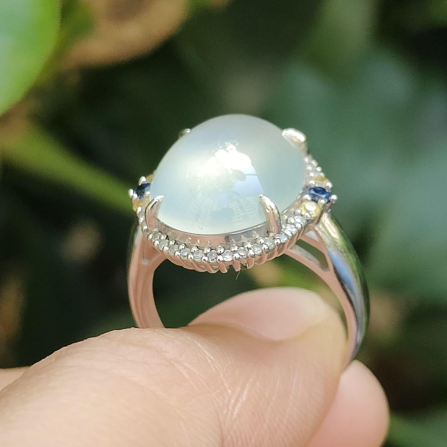 Five Stars Wu Xing Certified Jadeite Gold Ring - Earth/Metal/Water Harmony (Sku:18kring43) Yi Pin Qian Jadeites Jade Jewelry ~Your Precious Quintessential ~ Singapore