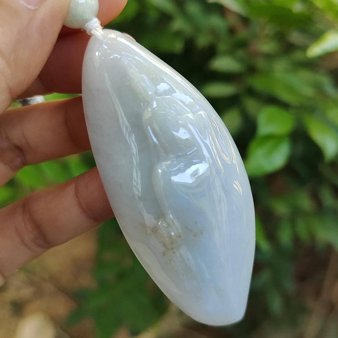 Crafted as Faceless Buddha with Natural Type A Jadeite Jade as Pendant, certificate weighs 40.68 grams, measurement 69.5 * 29.5 * 11.6 mm (pendant314) Yi Pin Qian Jadeites Jade Jewelry ~Your Precious Quintessential ~ Singapore