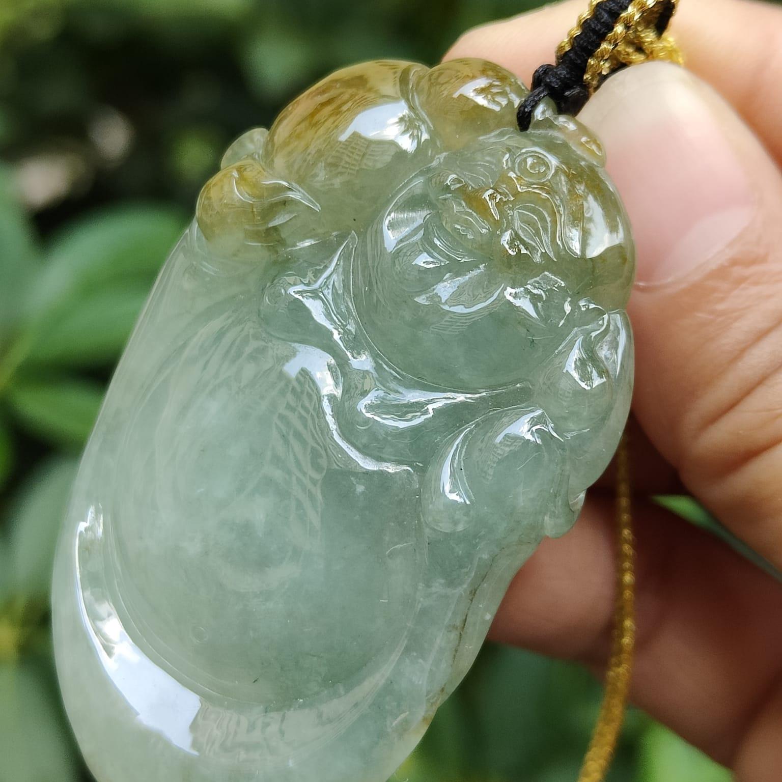 Latest Arrival crafted as Milo Buddha on High Quality Natural Type A Jadeite Jade as Pendant Necklace with certificate weighs 39.75 grams, measurement 59.6 * 36.8 * 10.8 (pendant325) Yi Pin Qian Jadeites Jade Jewelry ~Your Precious Quintessential ~ Singapore