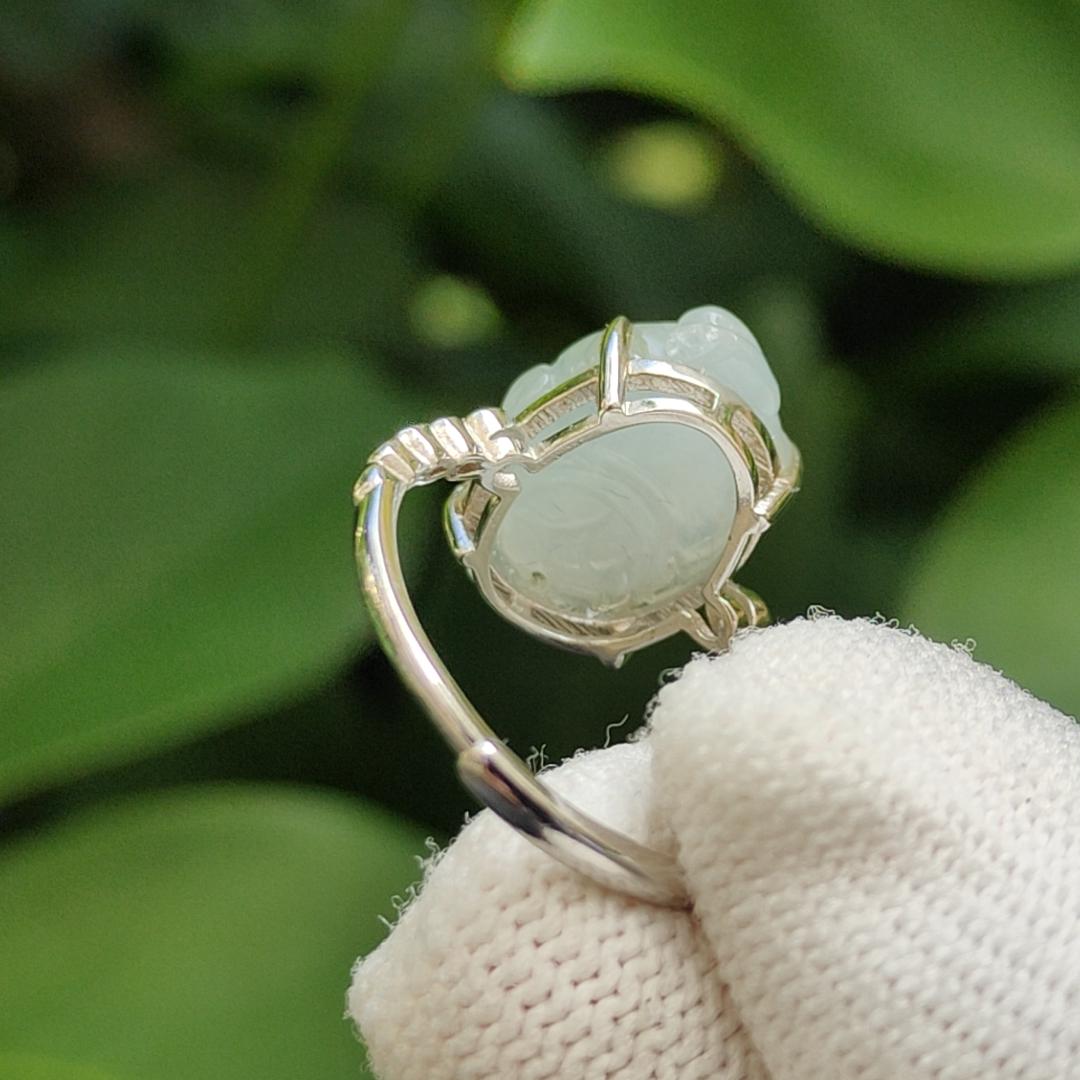 New Arrival Crafted as Pixiu on Natural Type A Jadeite Jade as S925 Ring certificate weighs 3.55 grams, measurement 15.9 * 11.6 * 6.7 mm (s925ring25) Yi Pin Qian Jadeites Jade Jewelry ~Your Precious Quintessential ~ Singapore