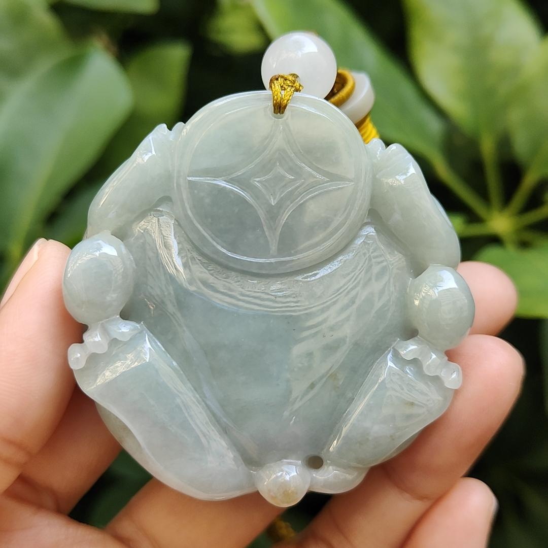 High Quality Light Green Hue with Yellow Patches Natural Type A Jadeite Jade crafted as the flying pixiu as Pendant, certificate weighs 85.45 grams, measurement 54 * 54.6 * 14.6 mm (pendant312) Yi Pin Qian Jadeites Jade Jewelry ~Your Precious Quintessential ~ Singapore
