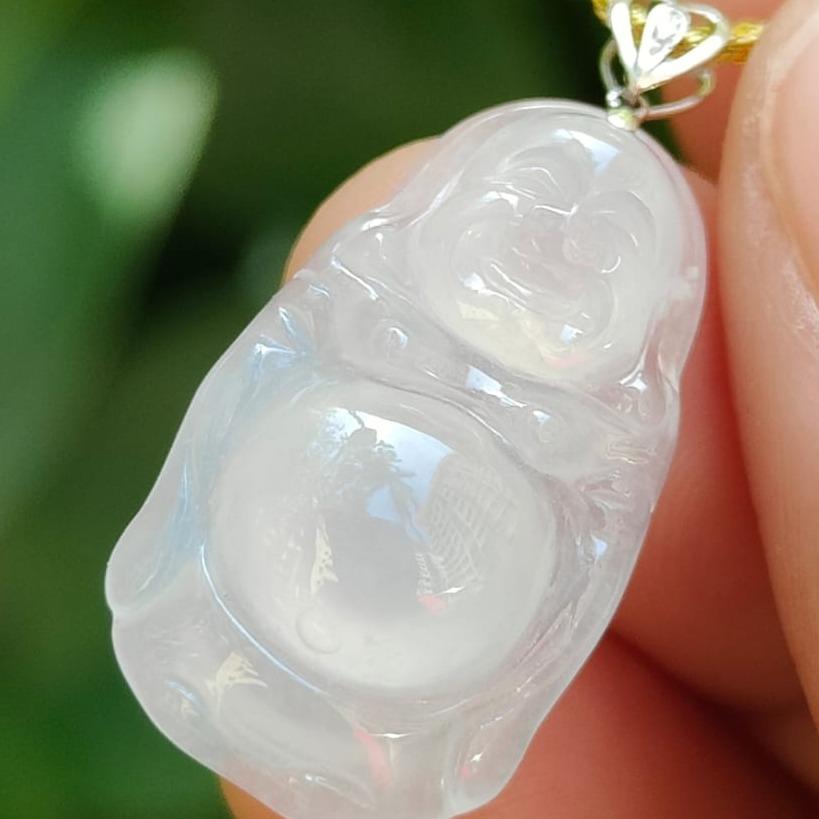 Laughing Buddha Jadeite Pendant – Five Elements Harmony, 18K Gold, Certified Type A (Sku: 18kp110) Yi Pin Qian Jadeites Jade Jewelry ~Your Precious Quintessential ~ Singapore