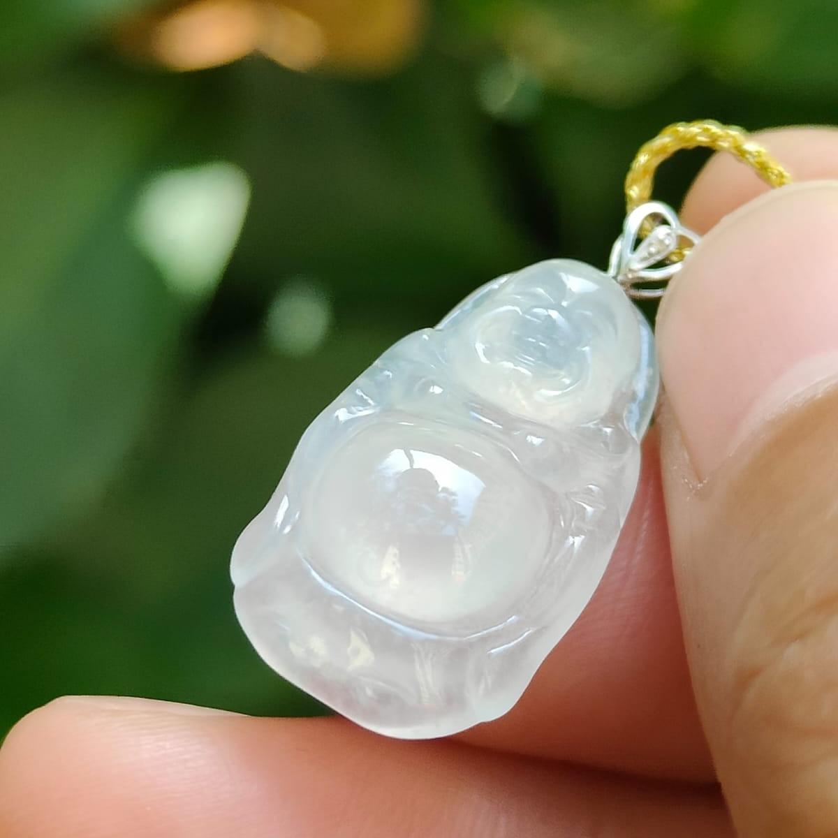 Laughing Buddha Jadeite Pendant – Five Elements Harmony, 18K Gold, Certified Type A (Sku: 18kp110) Yi Pin Qian Jadeites Jade Jewelry ~Your Precious Quintessential ~ Singapore