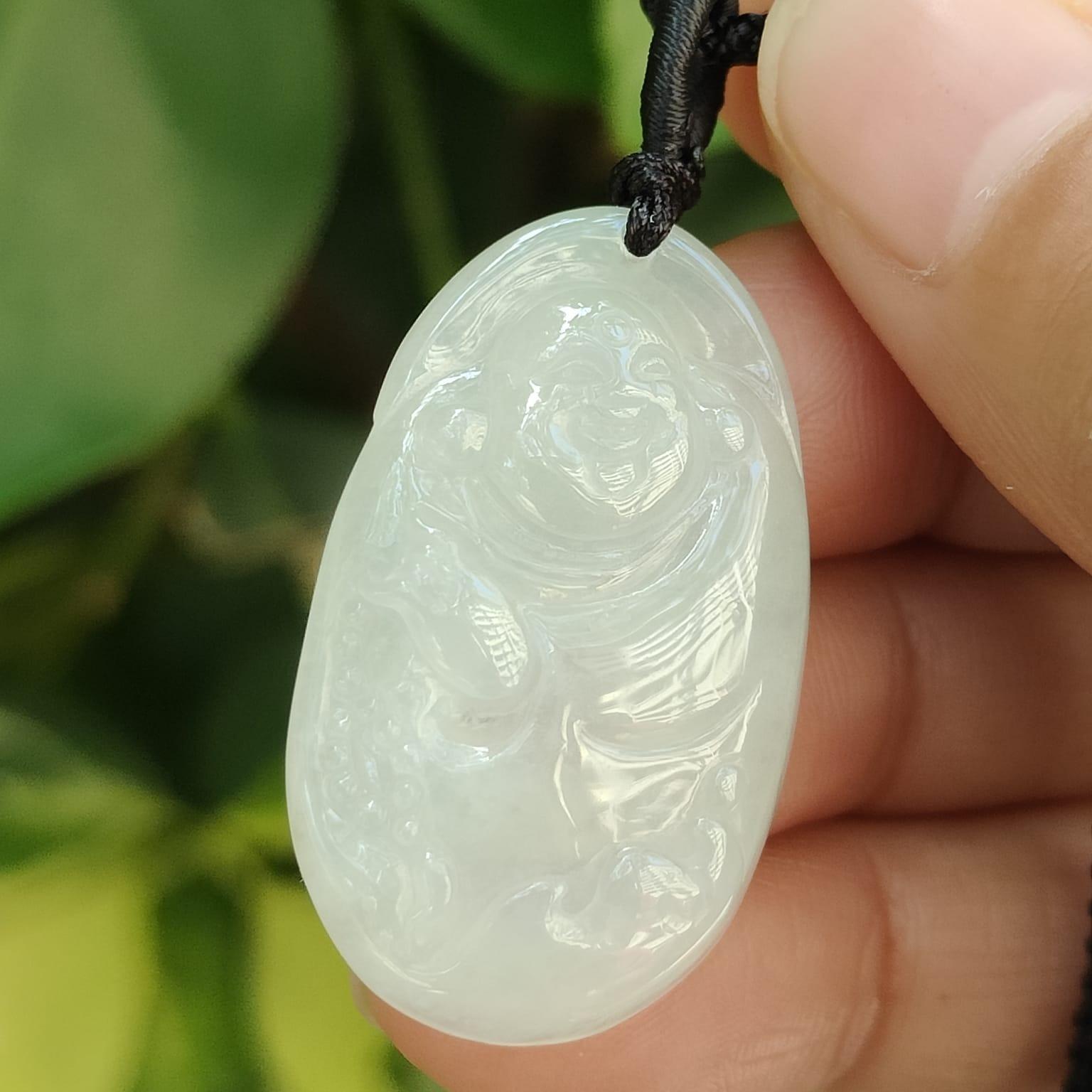 Wood Element Jade Buddha - Growth & Compassion Carved in Stone (Sku: pendant423) Yi Pin Qian Jadeites Jade Jewelry ~Your Precious Quintessential ~ Singapore