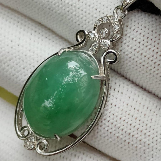 Wood Element Jade Pendant 🌱- Urban Energy Harmonizer (Sku: s925p8) Yi Pin Qian Jadeites Jade Jewelry ~Your Precious Quintessential ~ Singapore