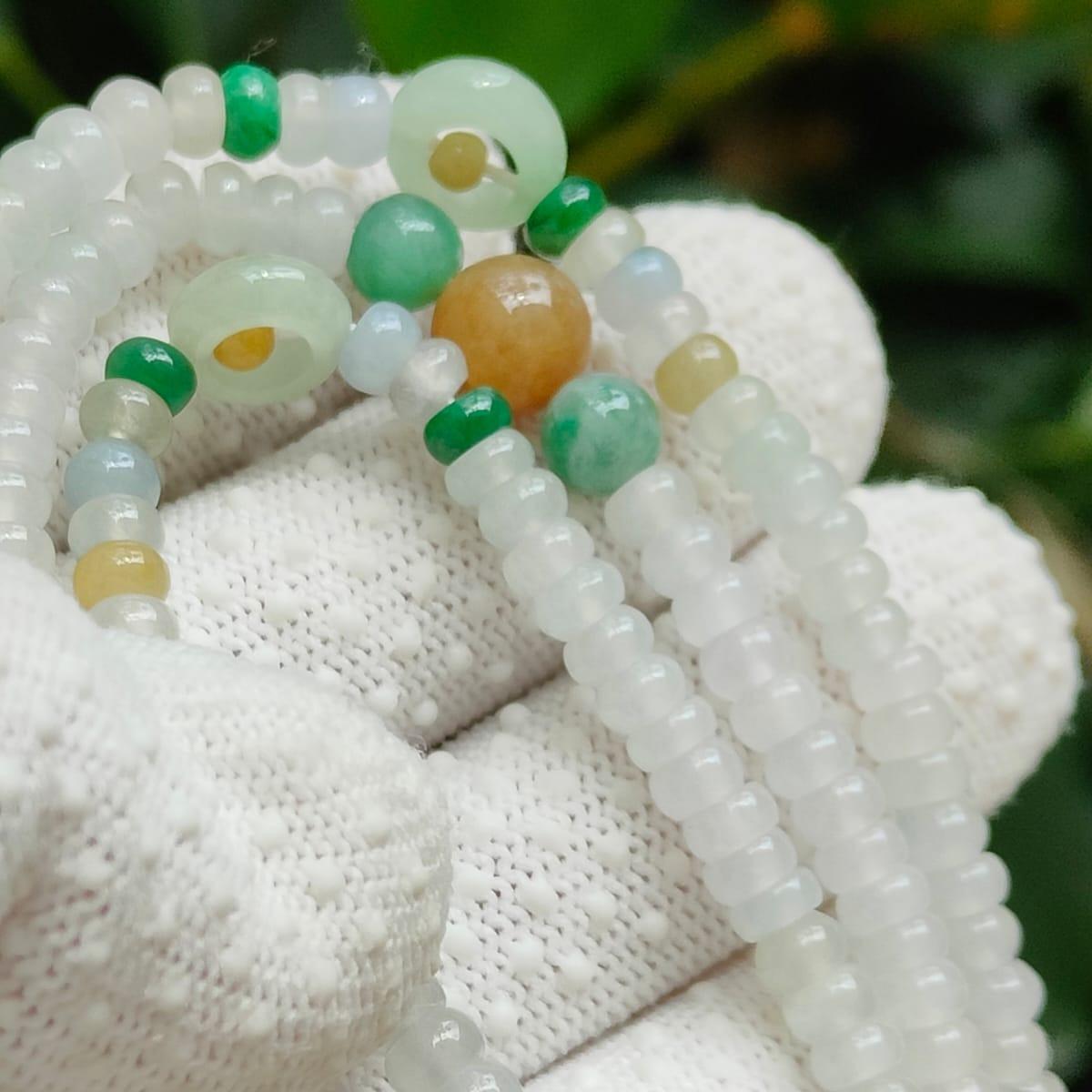 Natural Type A Jadeite Abacus Necklace – Wealth Activation + Five-Element Balance (Sku: bracelet58)