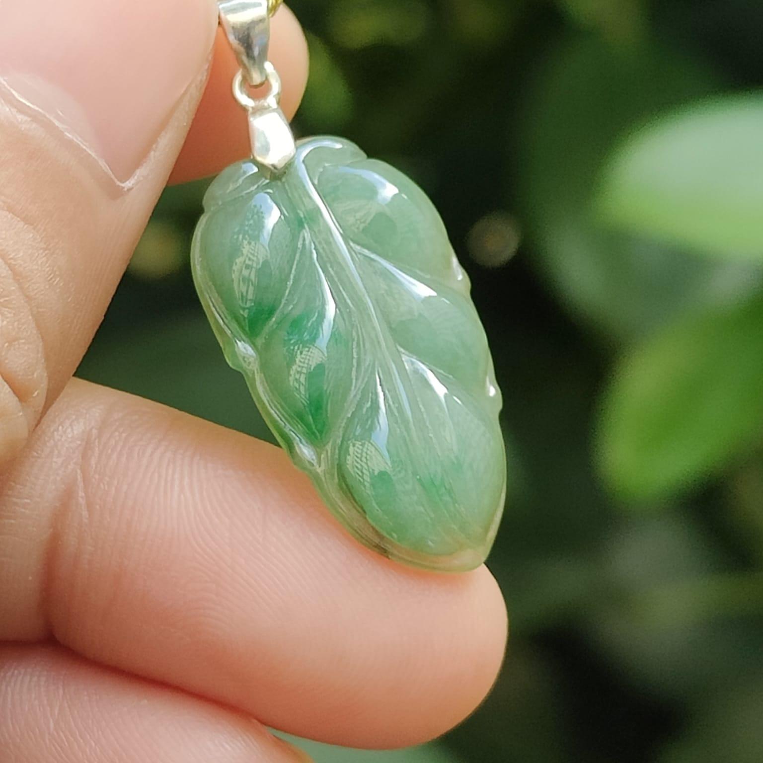 Wood Energy Jade Leaf 🌱- Concrete Jungle Oxygen (Sku: s925p9) Yi Pin Qian Jadeites Jade Jewelry ~Your Precious Quintessential ~ Singapore