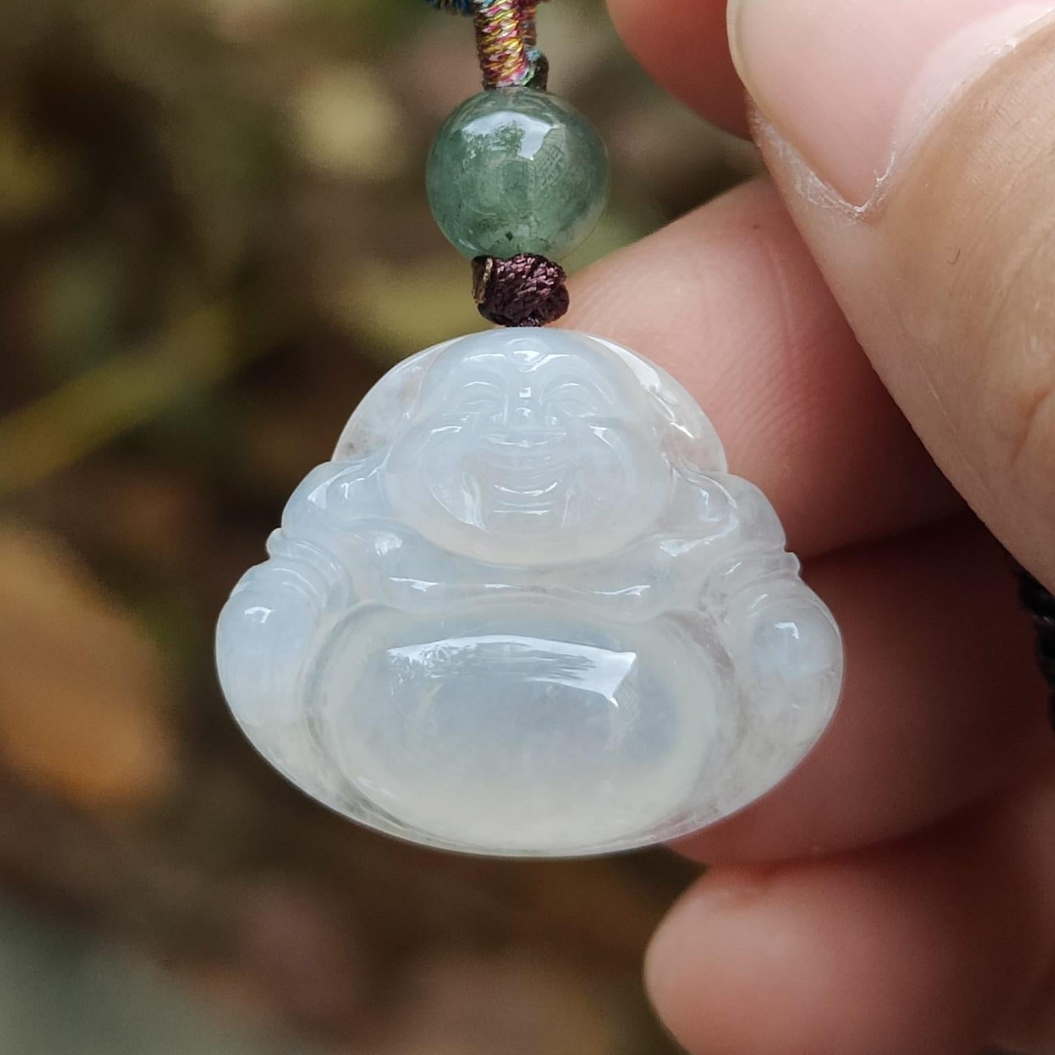 New Arrival Sg Local Seller - Natural Type A Jadeite Jade crafted as Milo Buddha Pendant certificate weighs 3.76 grams, measurement 18.6 * 22.3 * 6.2 mm (pendant352) Yi Pin Qian Jadeites Jade Jewelry ~Your Precious Quintessential ~ Singapore