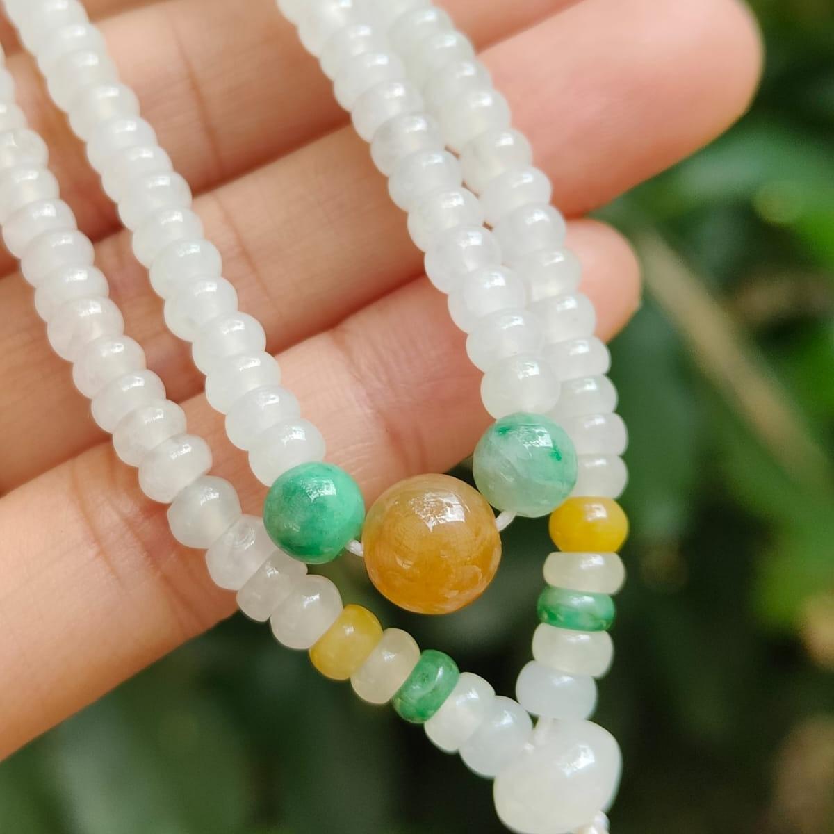 Natural Type A Jadeite Abacus Necklace – Wealth Activation + Five-Element Balance (Sku: bracelet58)