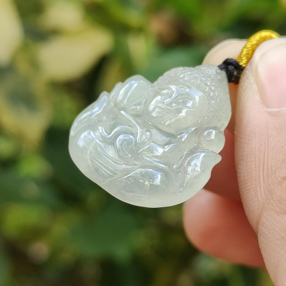 New Arrival Crafted as Baby Buddha on Natural Type A Jadeite Jade as Pendant certificate weighs3.89 grams, measurement 23.8 * 21.8 * 4.8 mm (pendant339) Yi Pin Qian Jadeites Jade Jewelry ~Your Precious Quintessential ~ Singapore