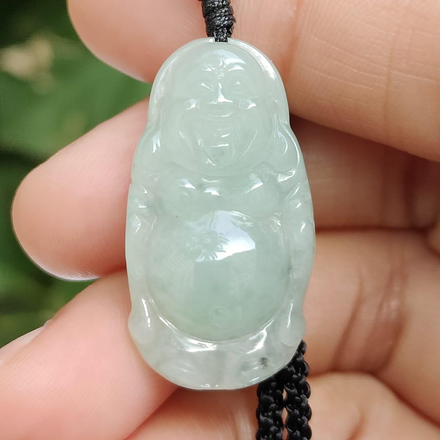 Wood Energy Buddha Pendant 🌱- Laughing Harmony (Sku: pendant431) Yi Pin Qian Jadeites Jade Jewelry ~Your Precious Quintessential ~ Singapore